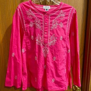 Boho style pink sequin blouse
